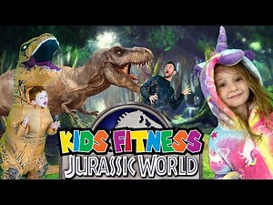 JURASSIC WORLD! Kids Workout, Fitness, PE! Real-Life VIDEO GAME! FUN Kids Workout Video, Level Up!