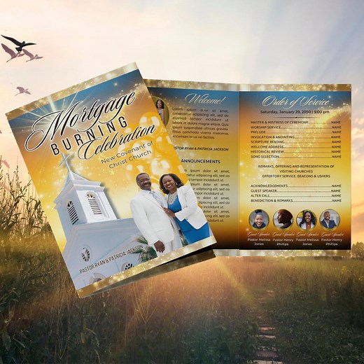 Church Mortgage Burning Ceremony Program Template | Canva Editable (2 Sizes) - Etsy