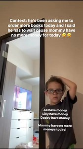43K views · 535 reactions | Context: he’s been asking me to order more books today and I said he has to wait cause mommy have no more money for today 藍藍 | TheMcQueens | Facebook