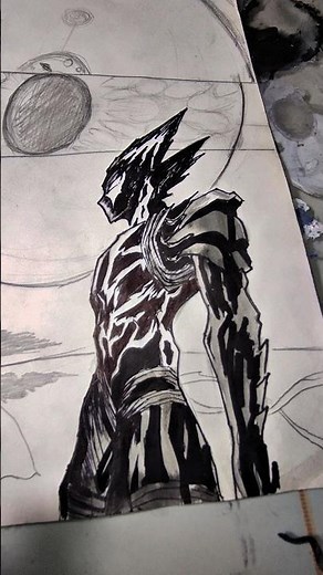 Part-1 of drawing Saitama vs Garou Manga panel ✨#garou #opmmanga #animeeart #anime #shorts