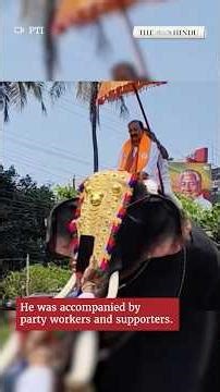 Candidate arrives on mechanical elephant to file nomination in Kerala