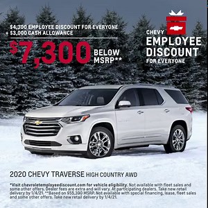 7.4K views · 20 reactions | Unwrap a great deal on a 2020 Chevy Traverse. The Chevy price you pay is what we pay. Not a cent more.* | Chevrolet | Facebook