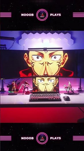Synced Monitor Back Light on 49" Monitor - Anime Live Wallpaper Setup! 🤯✨ #shorts #jjk
