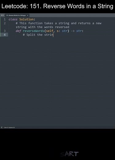 Leetcode 151. Reverse Words in a String in Python | Python Leetcode | Python Coding Tutorial | ASMR