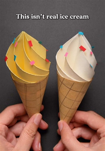 paper ice cream >>>> real ice cream fight me 🍦🔥 made these for a gift & now i can't stop 😭✂️ #papercraft #satisfyingvideo #aesthetic #tutorial #icecream