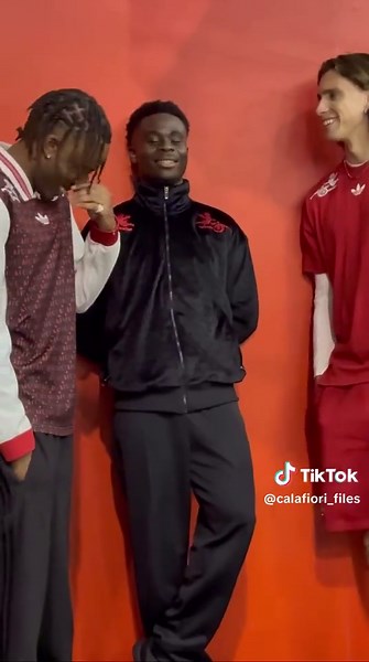 Behind the scenes of the Arsenal x Places Faces collab photoshoot. #RiccardoCalafiori #Calafiori #RichyCala #Arsenal