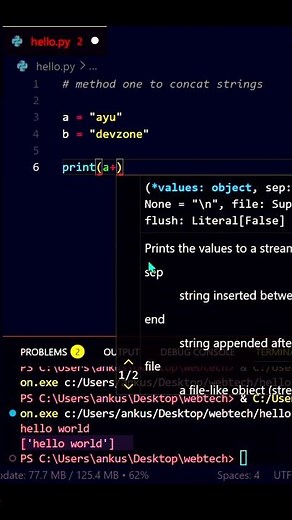 Join Strings in Python Using + (Super Easy!) #shorts #python