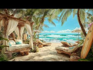 Seaside Lounge Paradise 🍃 Gentle Wave Sounds and Birdsong for Focus and Peace