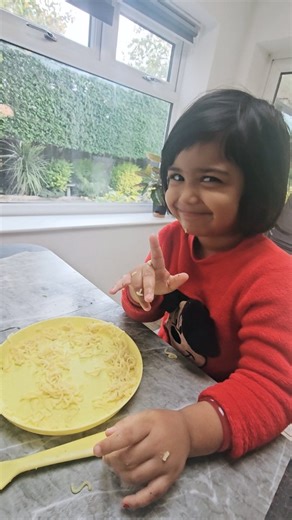 Dona Joy on Instagram: "😍Two noodle lovers under one roof 😅🍜. 😍🧿🧿 She insisted on cooking her own while I made mine and honestly, why discourage when determination starts this young? Sure, the kitchen turned into a mini mess 😂, but that’s how the sweetest memories are made ❤️🧿🧿 . . #noodlelover #cooking #tinyhands #helpmommy #kitchenmess"