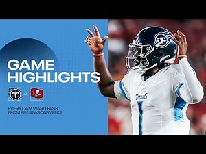 Every Cam Ward Pass From Preseason Debut | Game Highlights