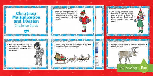 LKS2 Christmas Multiplication and Division Challenge Cards