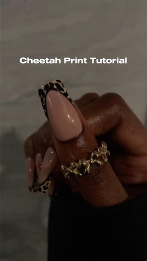 CHEETAH PRINT NAIL ART TUTORIAL🐆 #nailtutorial #nailart #nails #howto #naildesign #pressonnails