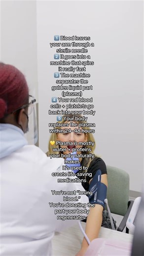 So what is actually happening when you donate your plasma? 👀 #plasma #donatingplasma