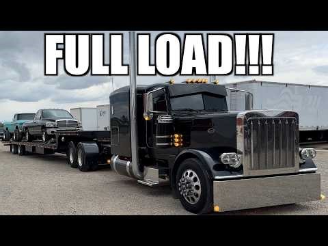 Peterbilt 389 Picks Up FULL LOAD of BIG Truck PROJECTS!!