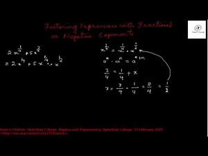 Factoring Expressions with Fractional or Negative Exponents - Algebra Course