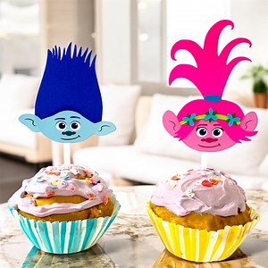 Trolls Poppy and Branch Cupcake Toppers: Party Decorations (14 Count) - Etsy
