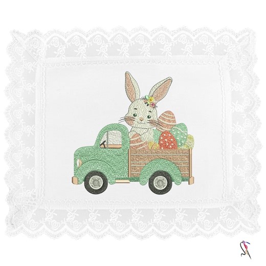 Peter Style Bunny Truck Embroidery Design | Easter Rabbit Machine Embroidery File | Spring Digital Download - Etsy