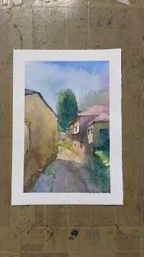 Easy Watercolor Village Painting | Beginner-Friendly Tutorial 🌟🎨