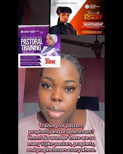 Splufik NG on Instagram: "Lady reacts to pastoral training flyer she came across. 📹 TT/amebovibes"