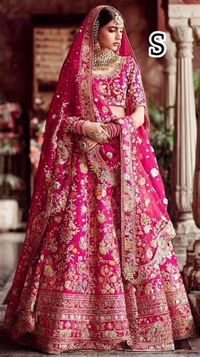 Designer rani pink bridal lahenga designs #bridal #bridallehenga #trending #shorts #wedding #fashion