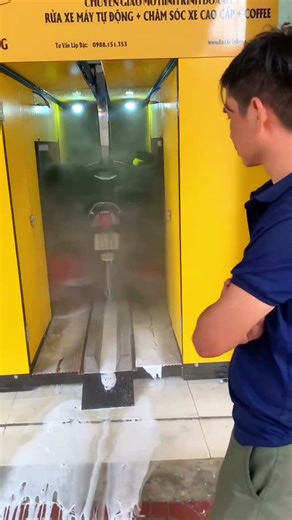 Welcome hundreds of guests every day with automatic motorbike wash machine