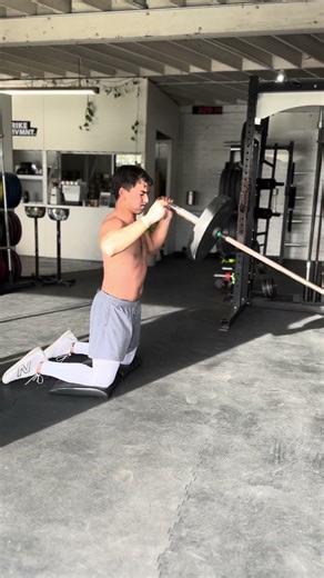 Double Kneeling Reciprocal Landmine Press