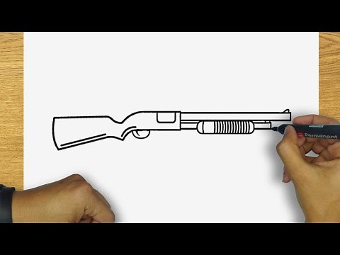 HOW TO DRAW A SHOTGUN | STEP BY STEP | DARWING A SHOTGUN EASY