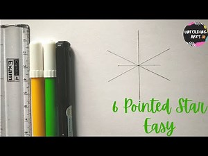 How to draw 6 pointed star ✳️ | Easy step by step | Star doodle | Six pointed star easy | 2d star