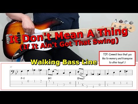 "It Don't Mean a Thing (If It Ain't Got That Swing)" 🎹 Walking Bass Line 🎤 Bass Guitar Lesson 🎸