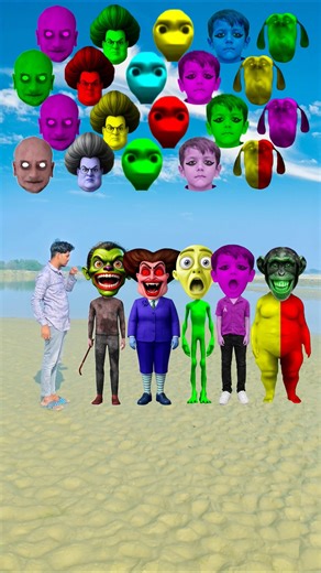 Scary Teacher 3D,Dancing grand Pa,Dancing Alien,chhotu,and,Dog & Me Correct Head Matching #shorts