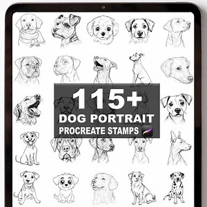 115 Procreate Dog Portrait Brushes | Procreate Stamps | Instant Digital Download - Etsy