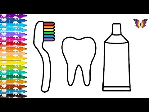 How to Draw A Toothbrush And Toothpaste | Simple Drawing For Kids