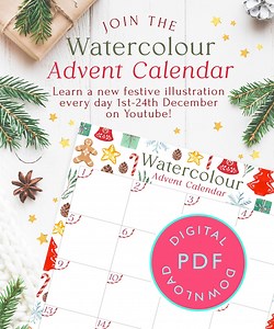 Watercolor Advent Calendar 2025: Paint Your Own (digital Download) - Etsy
