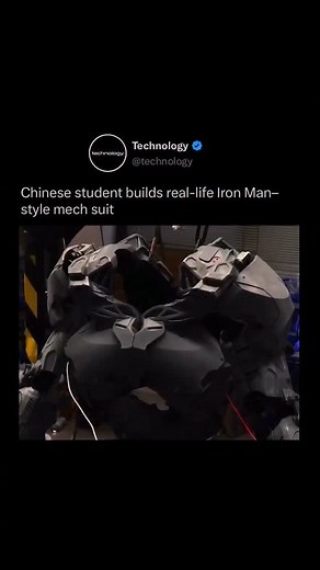 Technology on Instagram: "In Chongqing, a university student has engineered a full-scale wearable mech suit that looks straight out of a sci-fi movie. Built entirely by hand, the suit can move, open, and close automatically using a network of actuators and mechanical linkages. It is powered by an onboard control system and includes an AI-assisted voice interface that allows basic commands and coordinated movement. The result is a functional exosuit that blends robotics, design, and innovation in