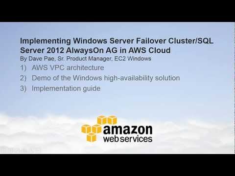 Windows Server Failover Clustering and SQL Server 2012 AlwaysOn Availability Groups in AWS cloud