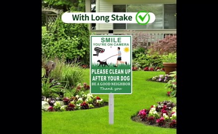 (2 Pack) Clean Up After Your Dog Signs, Please Pick Up After Your Dog Sign for Yard, No Pooping Dogs Signage for Yards, 8x28 Heavy Duty Aluminum Weather Resistant and Easy to Install with Stake (Green)