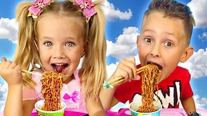 Sasha cooks and serves food for her friends with the Toy Kitchen #kids #kidsshow #KidsFun #kidssongs #kidsactivities | Toys Review