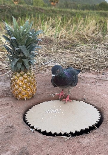 Really creative pigeon bird trap using pepper #camping #outdoors #bushcraft