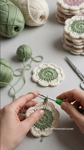 Easiest DIY Crochet Flower Coasters! 🌸🧶The perfect quick & cozy DIY project! ☕️