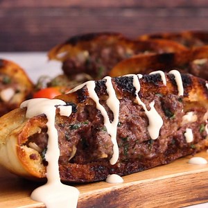 Arayes With Homemade Amba Sauce. This Middle Eastern Treat is Irresistable. This Grow & Behold ground beef & lamb is amazing! Recipe: http://bit.ly/ArayesRecipe | Jewlish