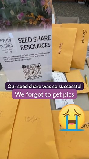 Ooops! We had so much fun at our native plant seed share yesterday… we forgot to take pics 😭😭😭 We were overwhelmed (in a good way!) by how many of you showed up to contribute seeds, select seeds, ask questions, and discuss your native plant garden plans. What you see here is just a fraction of the incredible array of seeds that were shared. If you still need help with germination codes or any other information related to successfully starting your seeds, let us know. We know the 2026 growing 