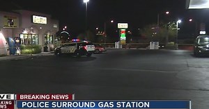 Police activity at gas station near Desert Inn, Decatur
