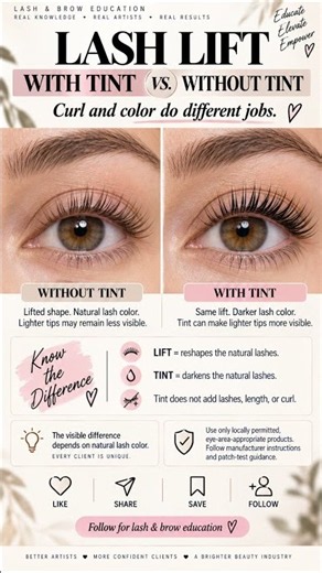 Lash Lift With Tint vs Without Tint 👀 | What’s the Difference? | Lash Artist Education