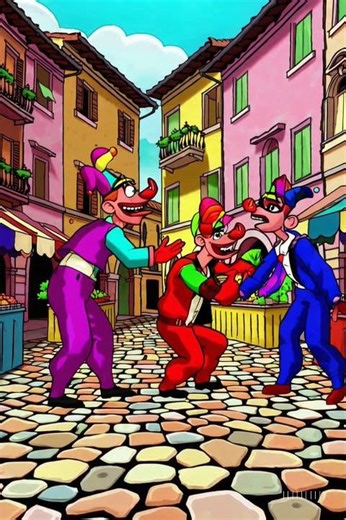 crazy cartoon characters fighting