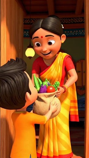Boy Buys Vegetables from the Market 🥕 | Cute Cartoon Story