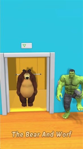 The Bear and Worf: Bear vs. The Elevator: A Painful Mistake! 🐻🚪#funny #animation