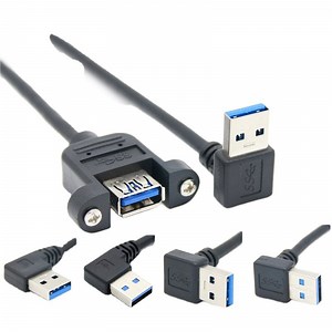 [Hot Item] 90 Degree USB 3.0 Female Panel Mount Cable Elbow Angled Panel Mount USB 3.0 Data Charing Cord Cable