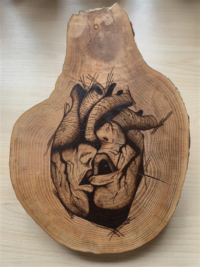 Heart Pyrography Wood Art: Kissing Faces - Etsy