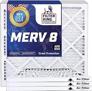 Filter King 14x18x1 Air Filter | 12-PACK | MERV 8 HVAC Pleated A/C Furnace Filters | MADE IN USA | Actual Size: 13.5 x 17.5 x .75"