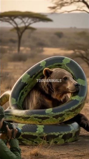 "Giant Snake Wraps Around a Bear in the Wild!"